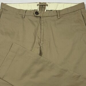 Proper Cloth Chino Pants Mens 37 Khaki Japanese Cotton Tencel Slub Twill